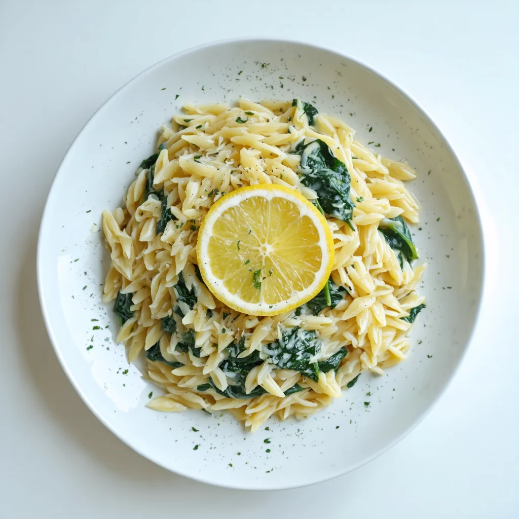 Creamy Lemon Orzo with Spinach