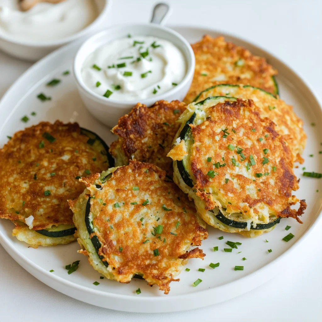 Crispy Zucchini Pancakes Recipe With Garlic And Cheese