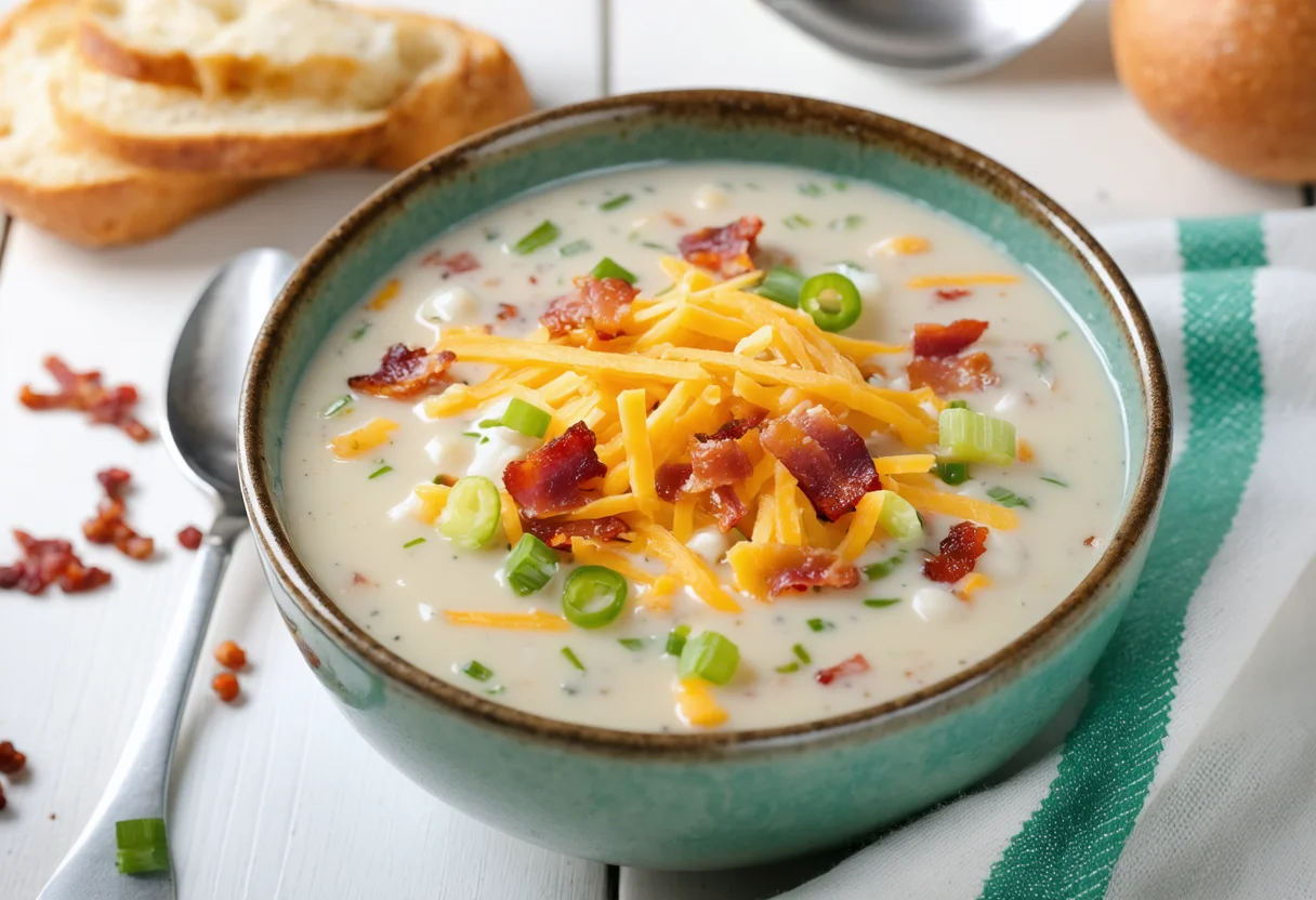 Loaded Baked Potato Soup Winter Comfort - Ingredient close-up
