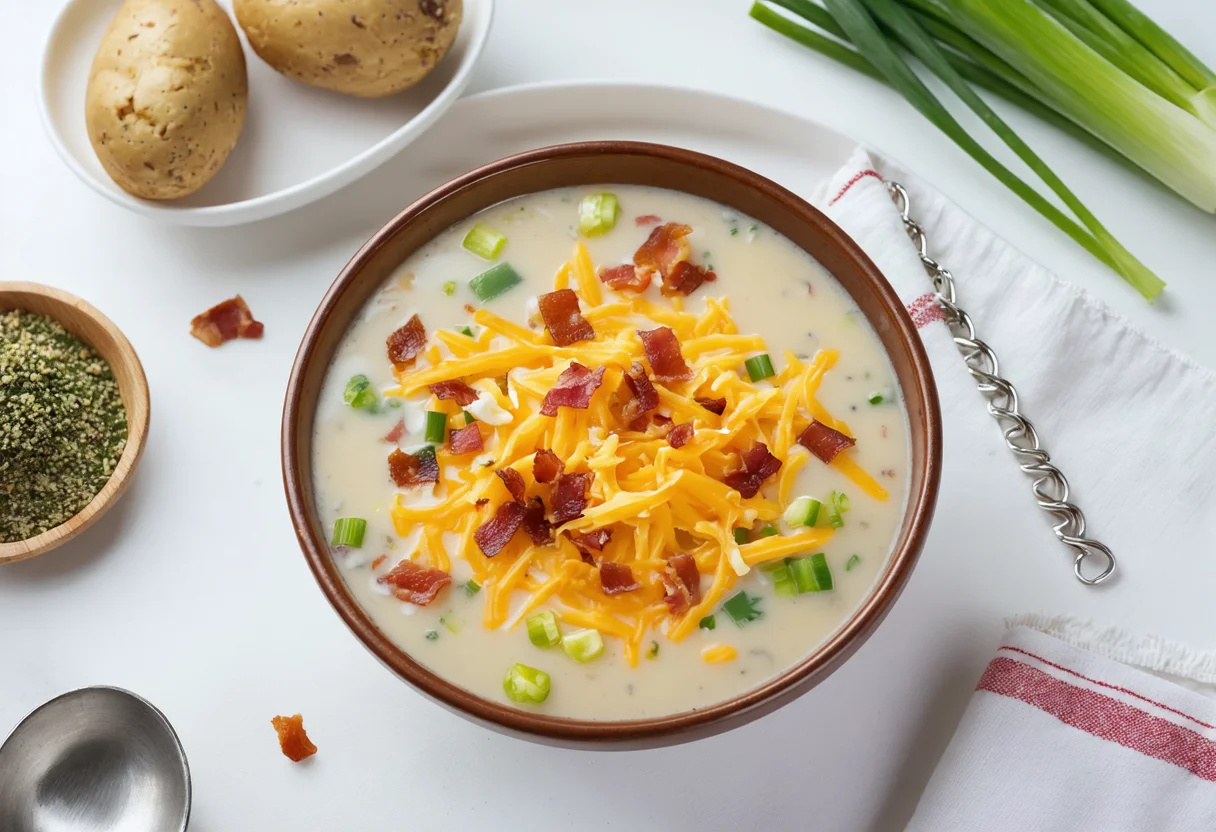Loaded Baked Potato Soup Winter Comfort - Serving suggestion