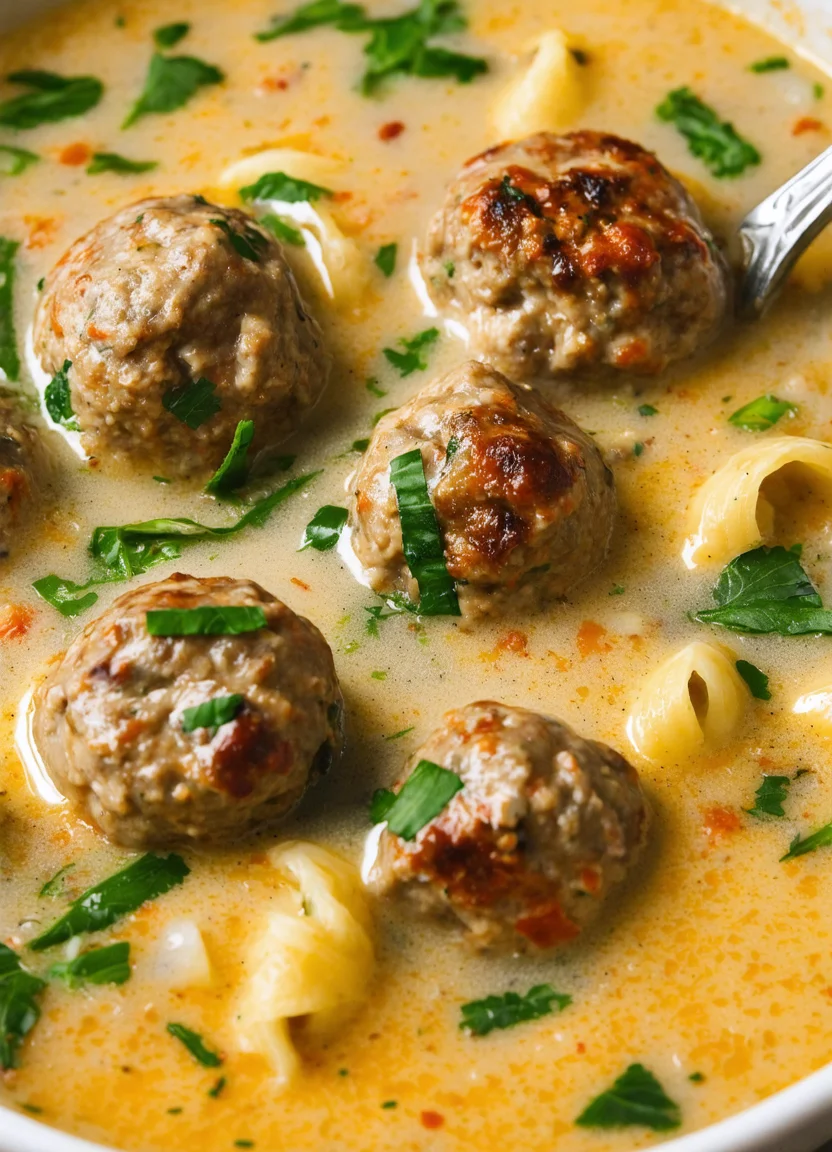 Creamy Italian Meatball Soup - Ingredient close-up