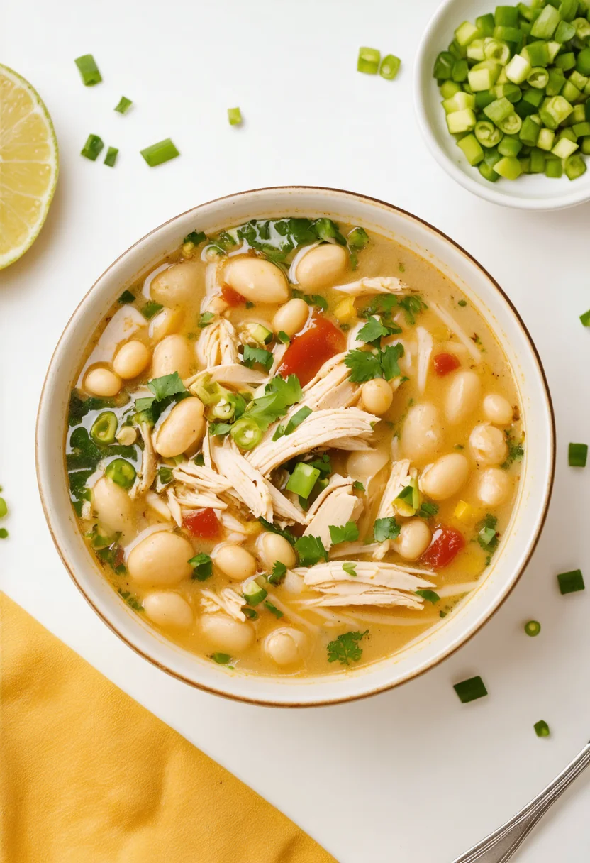 Easy White Chicken Chili - Serving suggestion