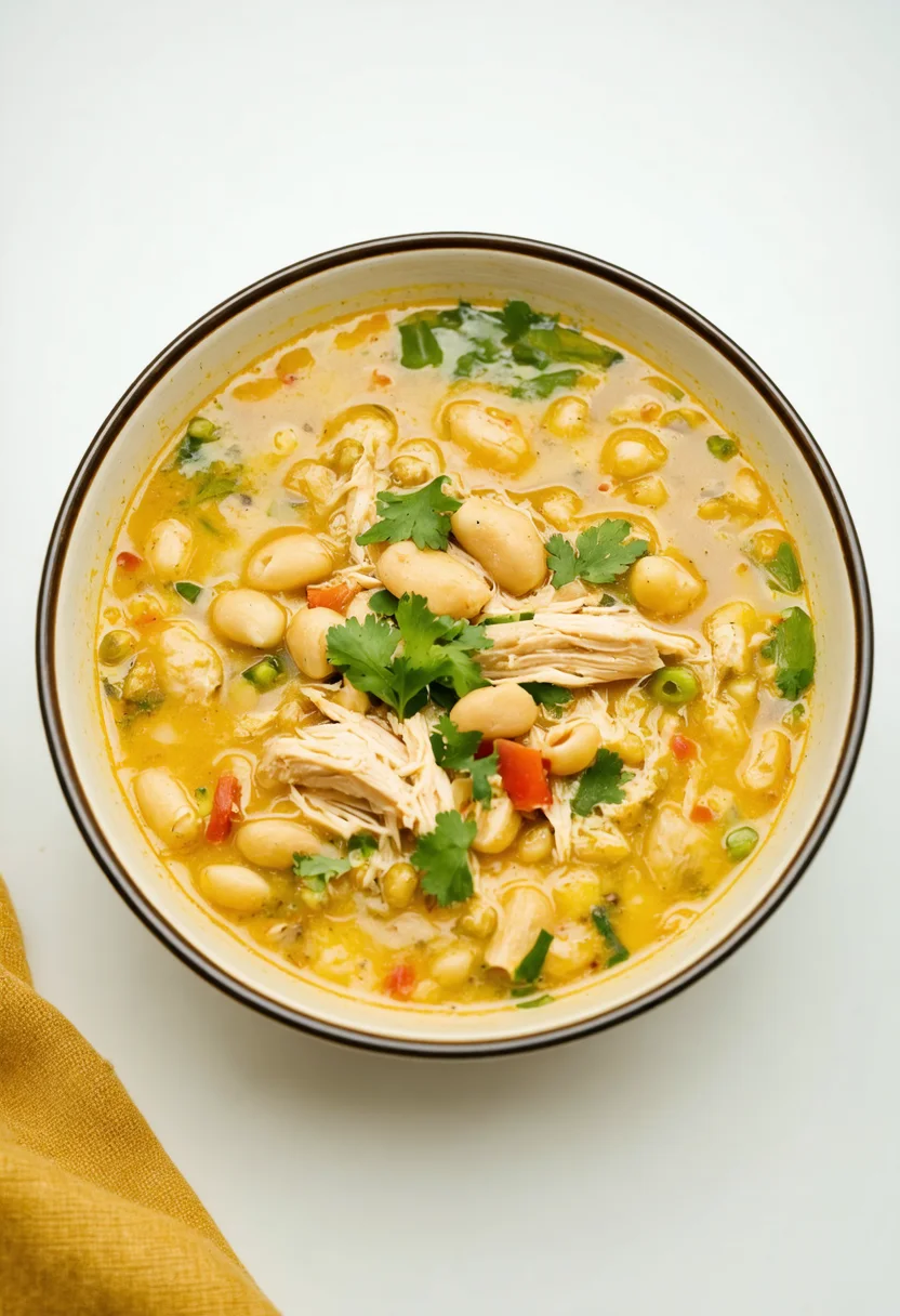 Easy White Chicken Chili - Close-up shot