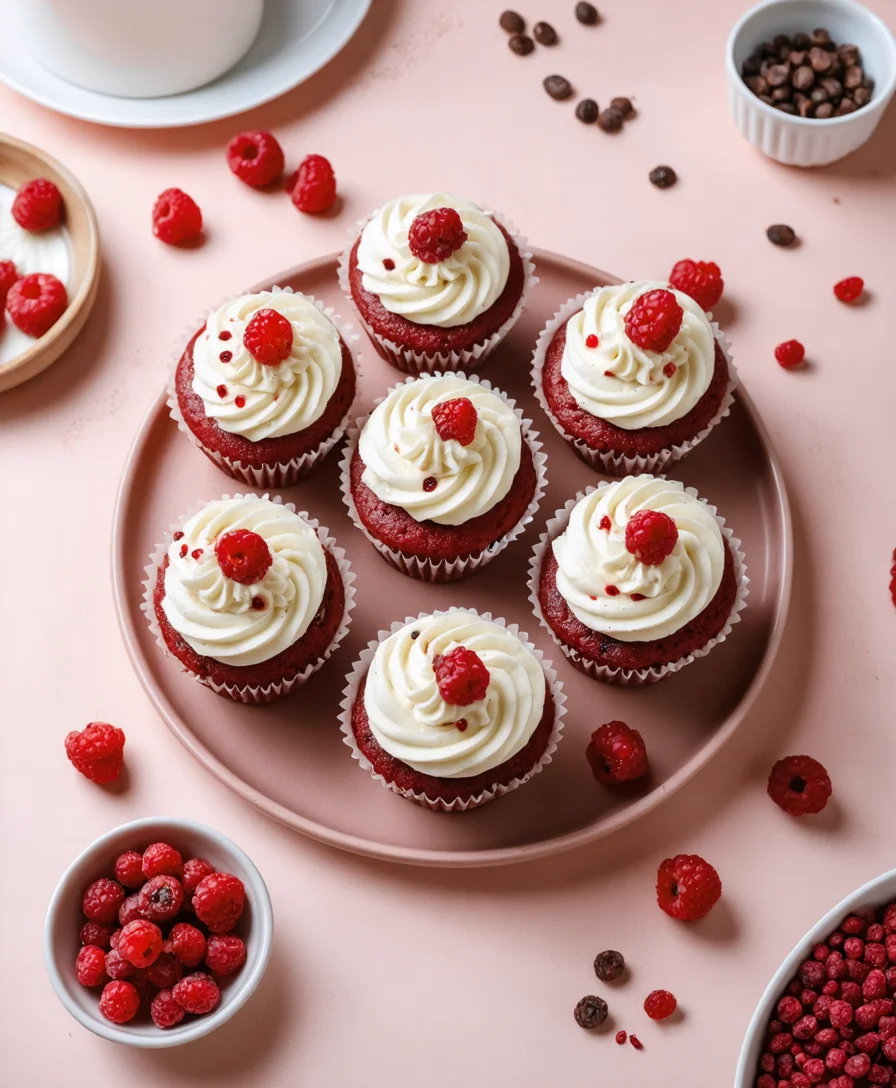 Vegan Red Velvet Cupcakes - Serving suggestion