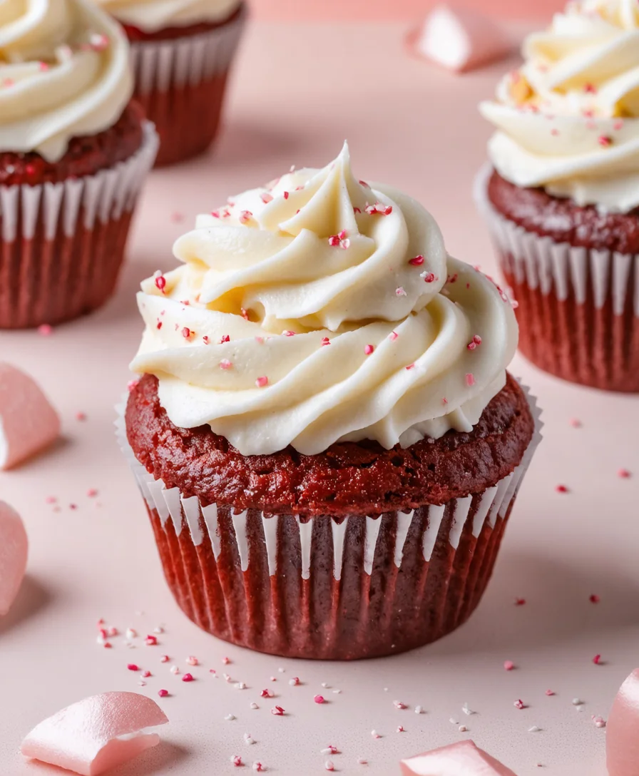 Vegan Red Velvet Cupcakes - Close-up shot