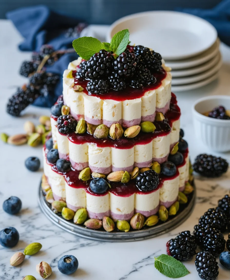 Pistachio & Blackberry Cheesecake Towers - Helpful tip highlight