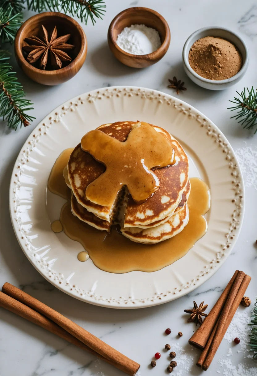 Fluffy Eggnog Pancakes - Serving suggestion
