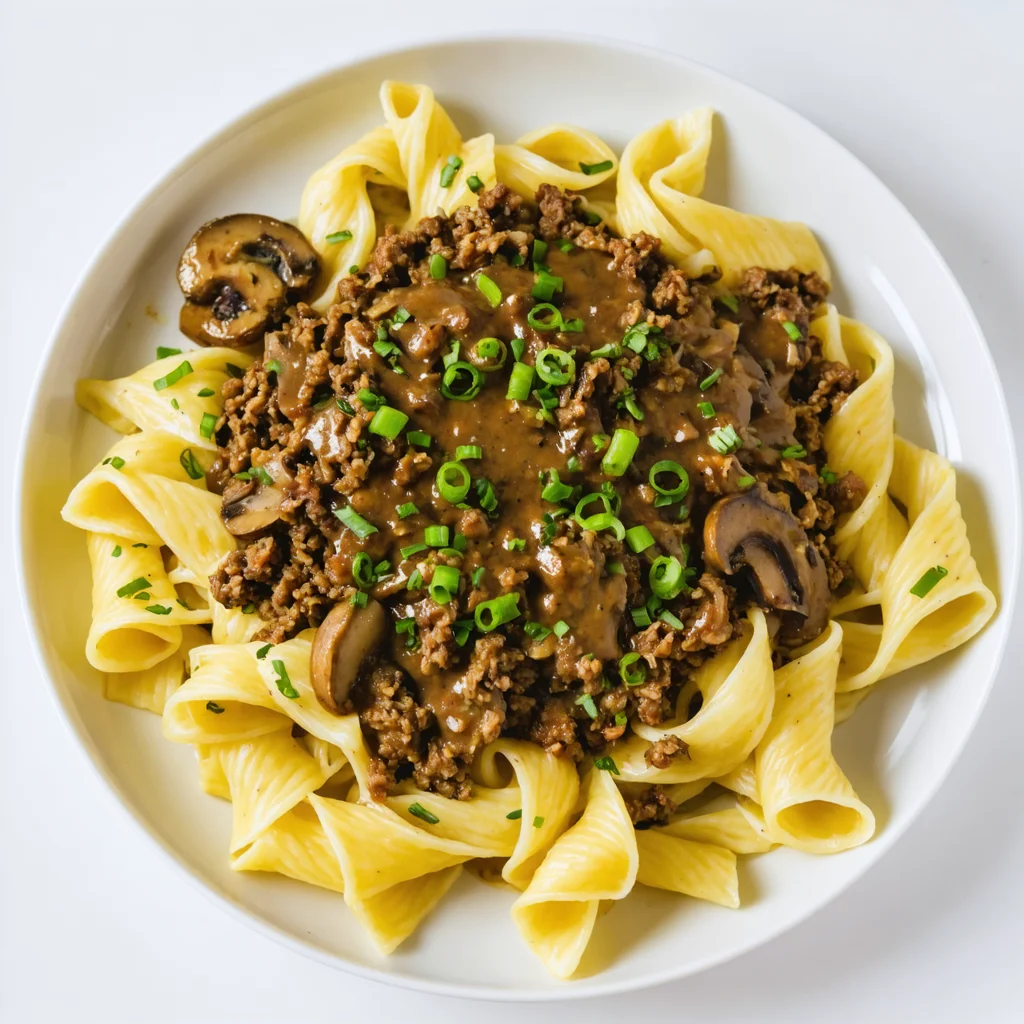 Ground Beef Stroganoff - Serving suggestion