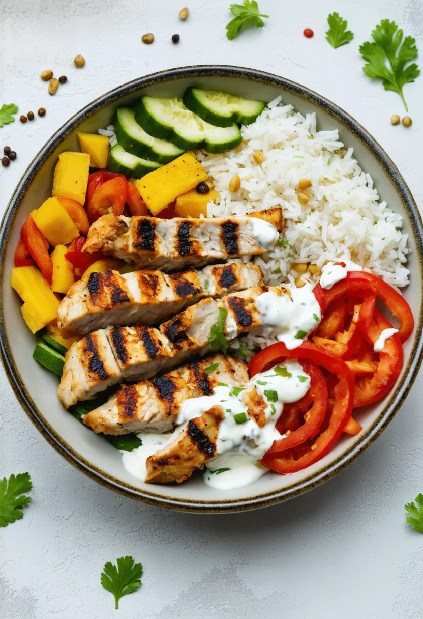 Chicken Shawarma Bowl - Serving suggestion