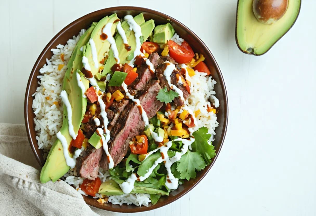 Chipotle Steak & Avocado Bowl - Ingredient close-up