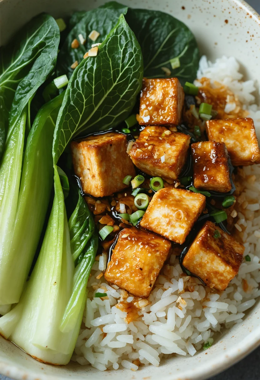 Crispy Tofu & Bok Choy Bowl - Ingredient close-up