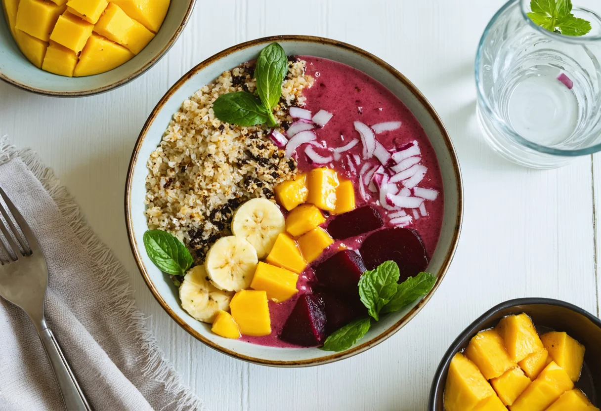 Quinoa, Beet & Halloumi Bowl - Helpful tip highlight